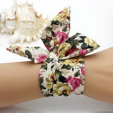 Ladies Flower Cloth Wrist Watch