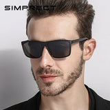Square Polarized Sunglasses Men